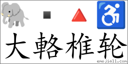 Emoji: 🐘  🔺 ♿ , Text: 大輅椎轮