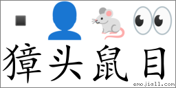 emoji:  94 95 98 , text: 獐头鼠目