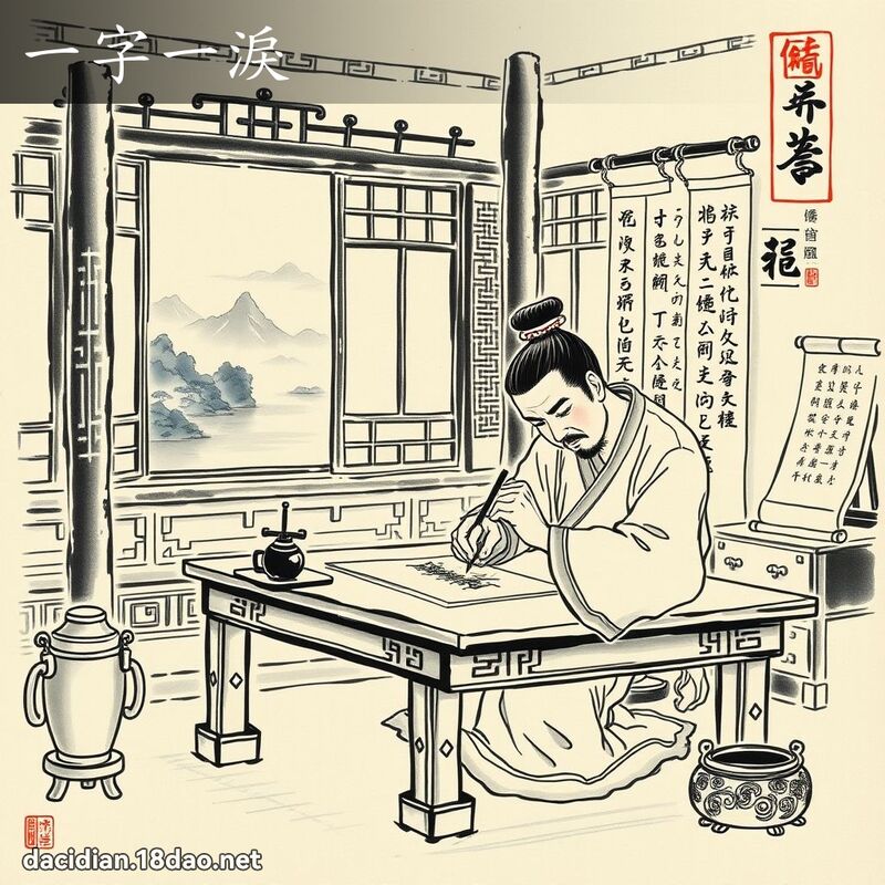 一字一泪 配图