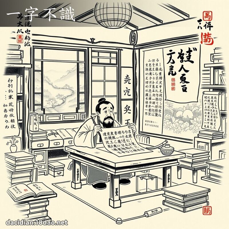 一字不識 配图