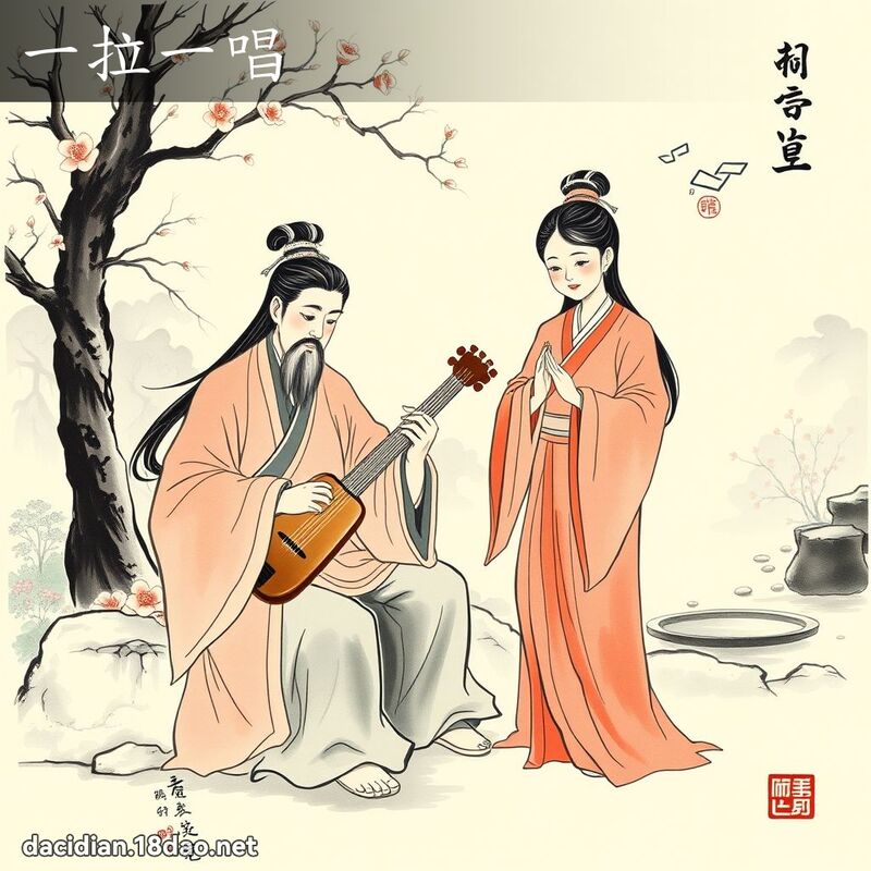 一拉一唱 配图