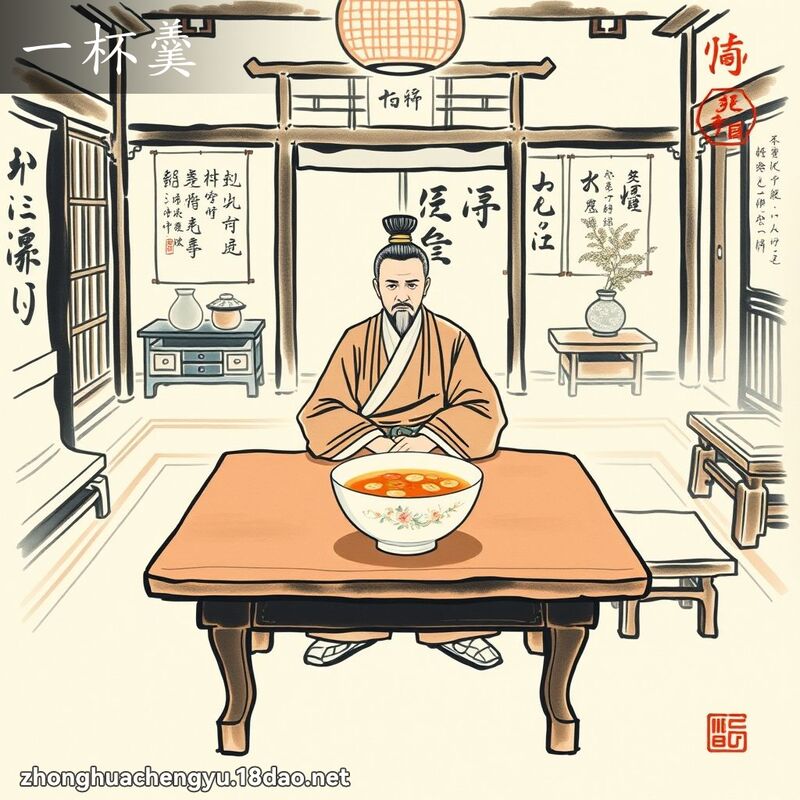 一杯羹 - 中華成語配圖
