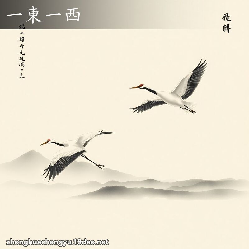 一東一西 - 中華成語配圖