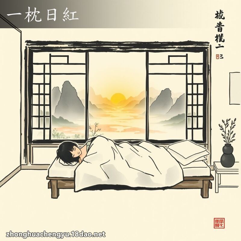 一枕日红 - 中华成语配图