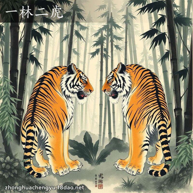 一林二虎 - 中华成语配图