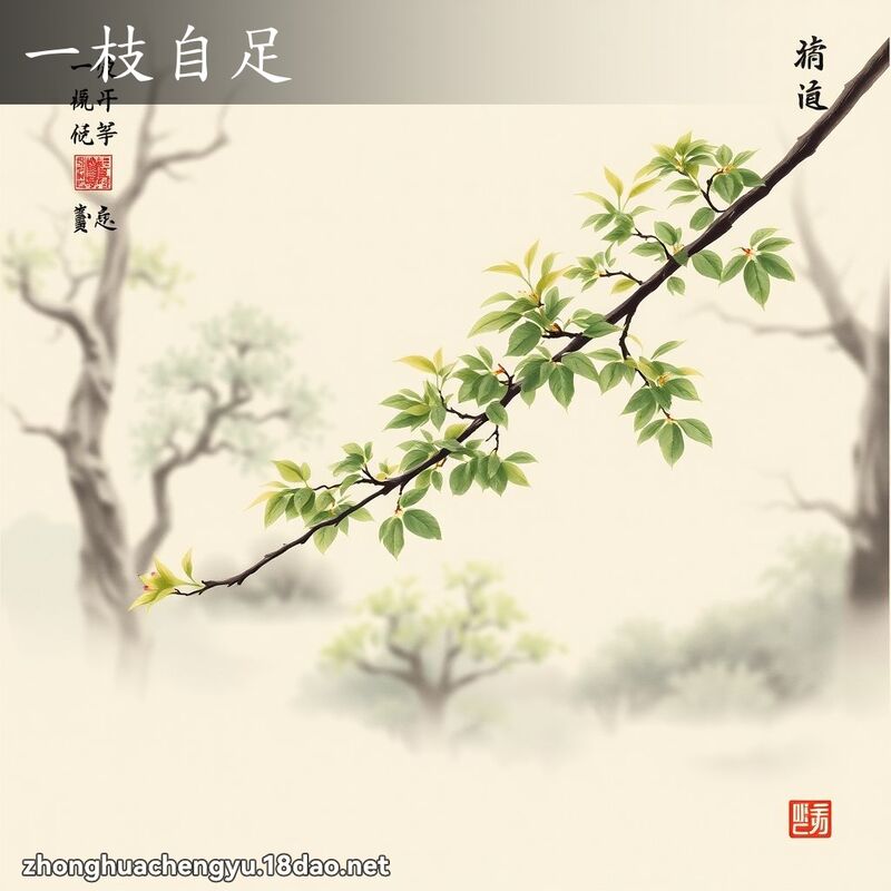 一枝自足 - 中华成语配图