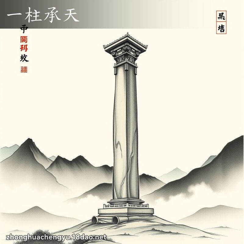 一柱承天 - 中华成语配图