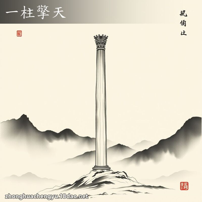 一柱擎天 - 中华成语配图