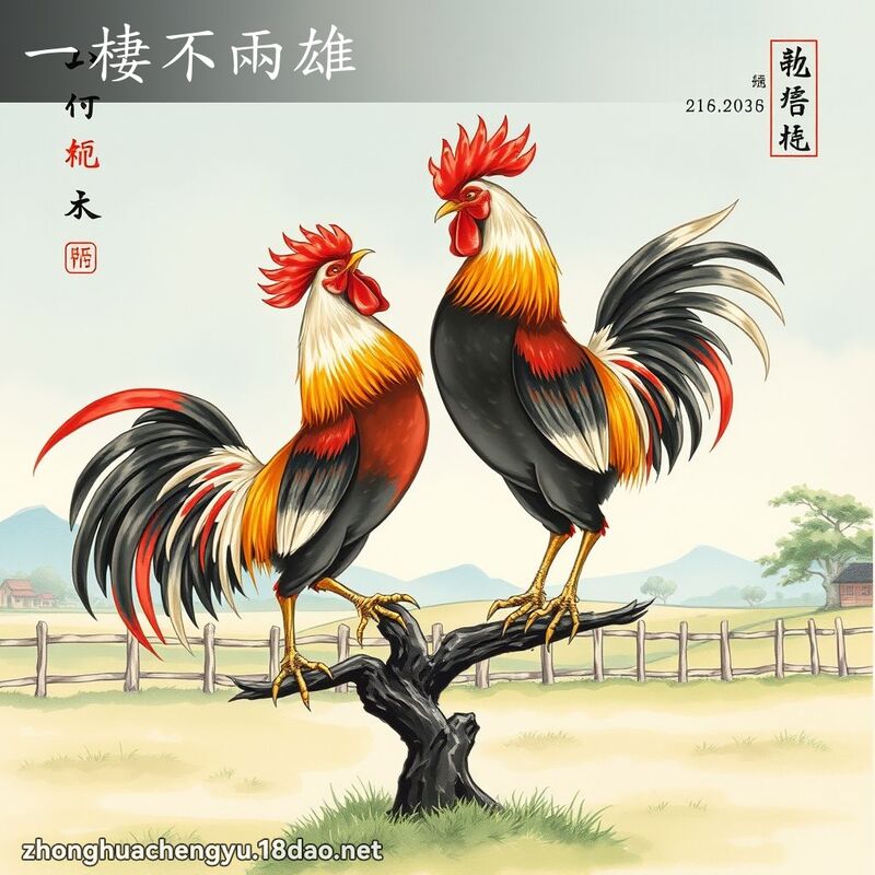 一棲不兩雄 - 中華成語配圖