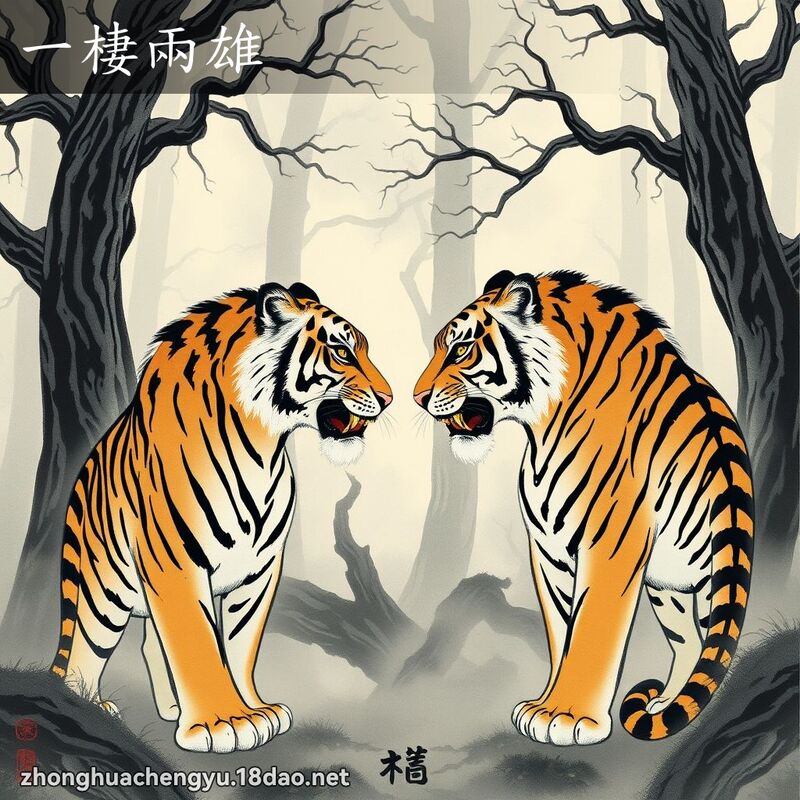 一棲兩雄 - 中華成語配圖