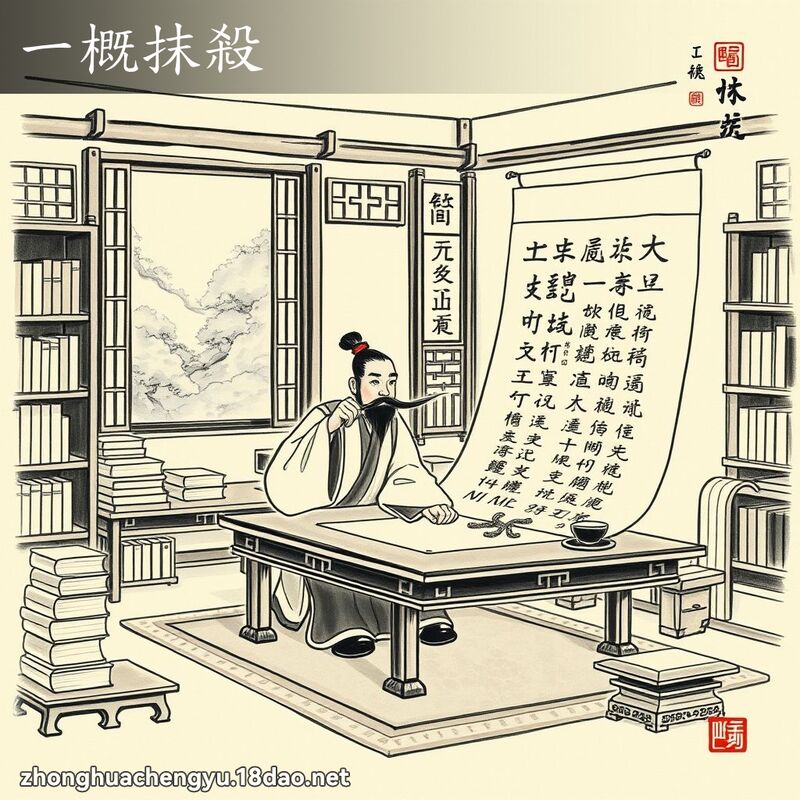 一概抹杀 - 中华成语配图