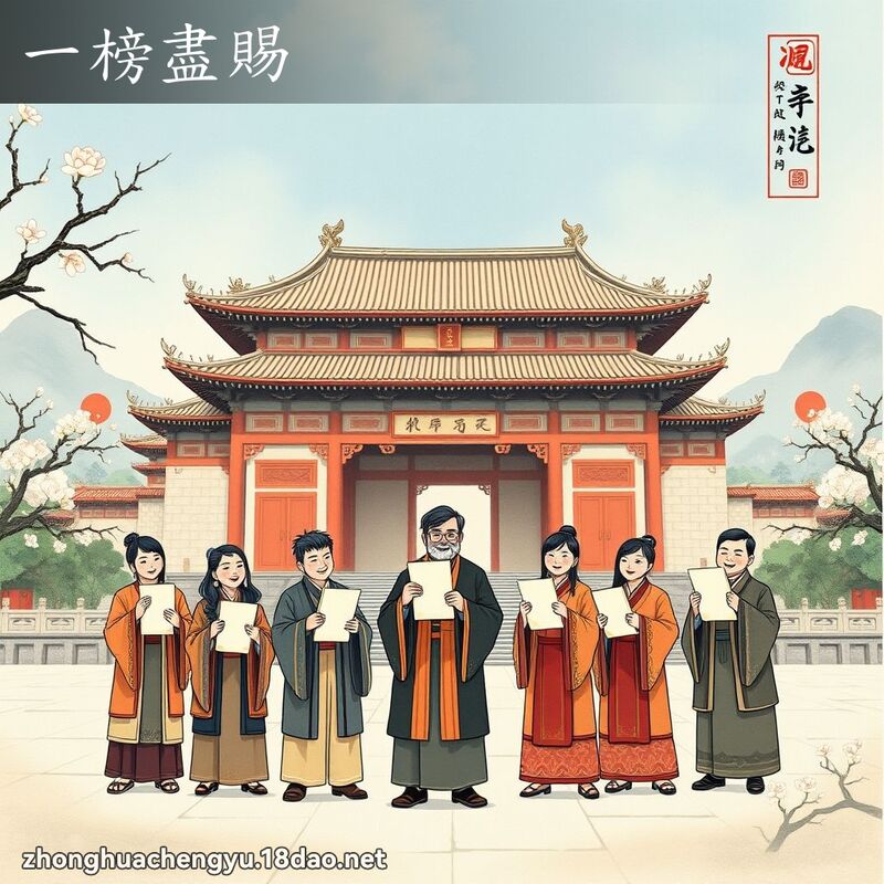 一榜盡賜 - 中華成語配圖