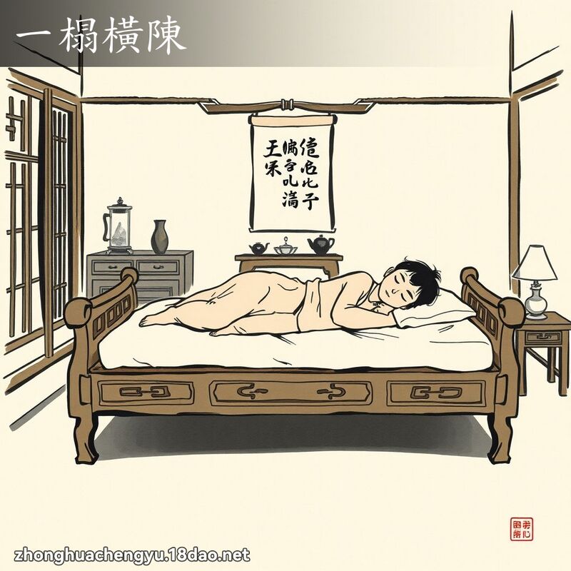 一榻横陈 - 中华成语配图