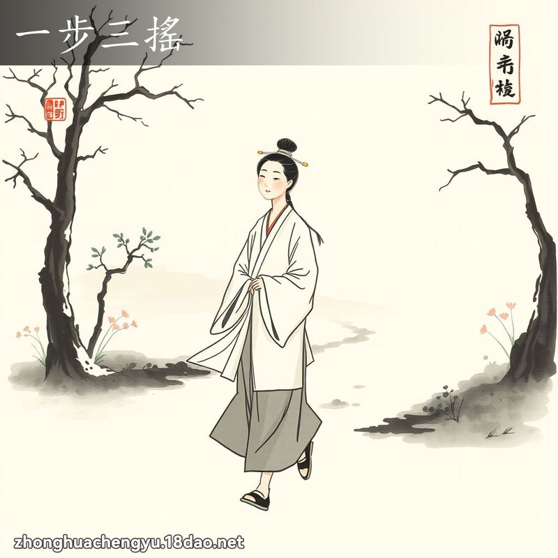 一步三搖 - 中華成語配圖