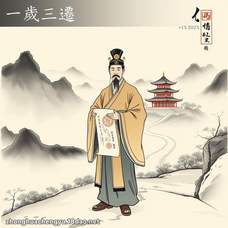 一岁三迁 - 中华成语配图