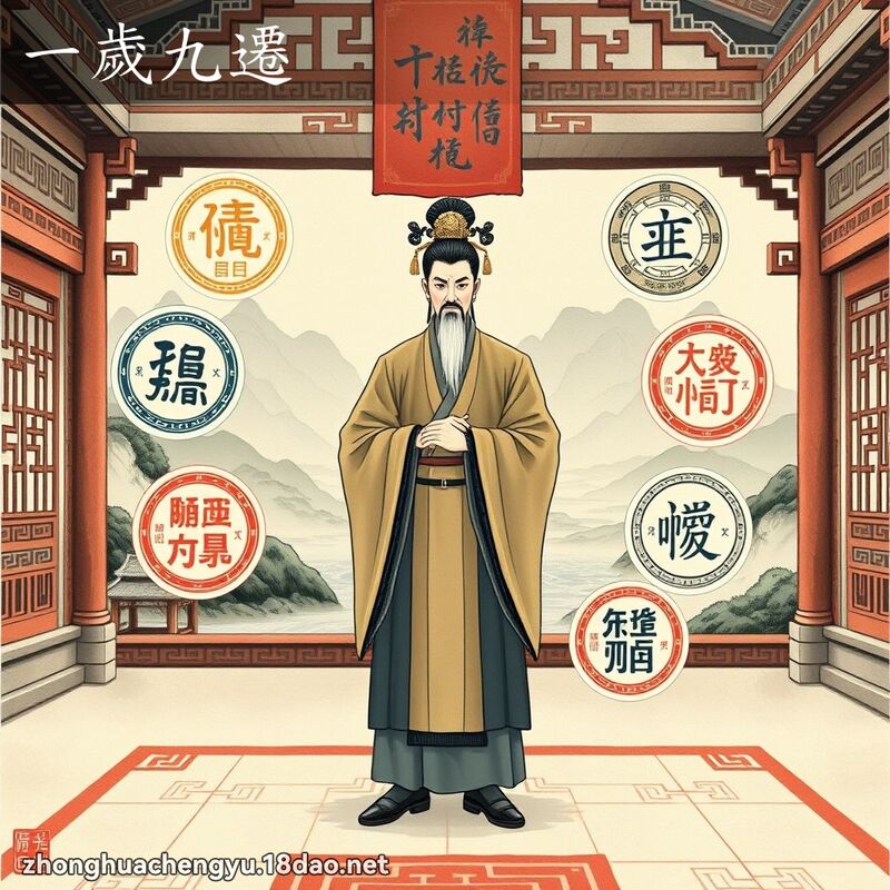 一岁九迁 - 中华成语配图