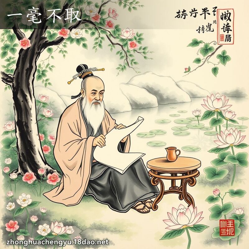 一毫不取 - 中華成語配圖