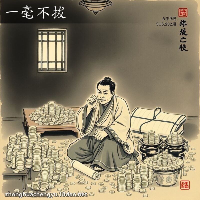 一毫不拔 - 中华成语配图