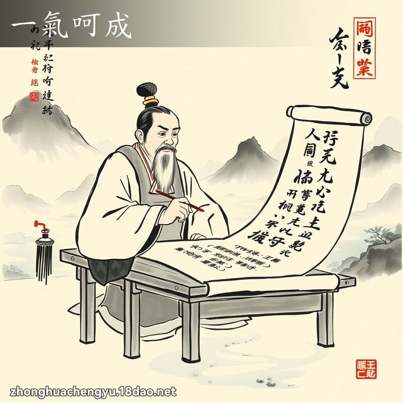 一气呵成 - 中华成语配图