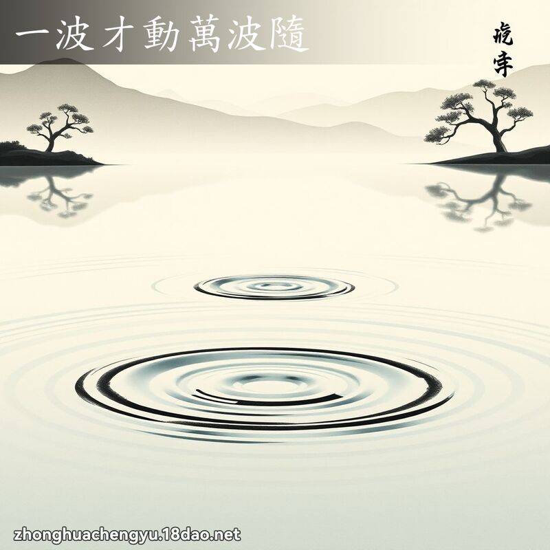 一波才动万波隨 - 中华成语配图