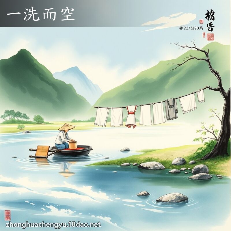 一洗而空 - 中華成語配圖