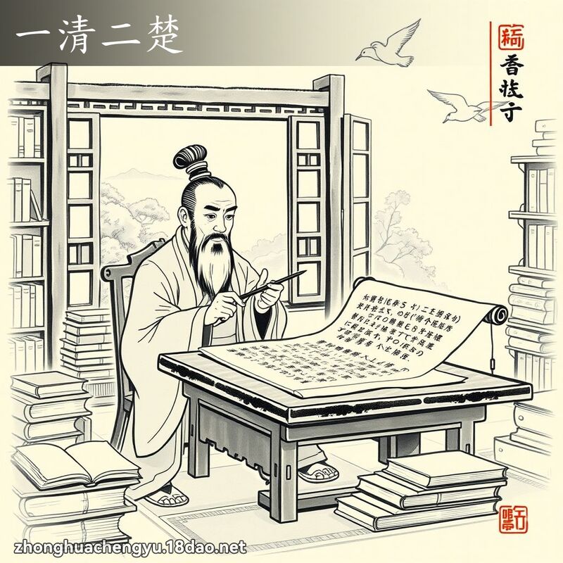 一清二楚 - 中华成语配图