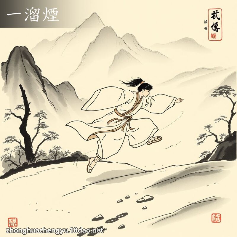 一溜煙 - 中華成語配圖