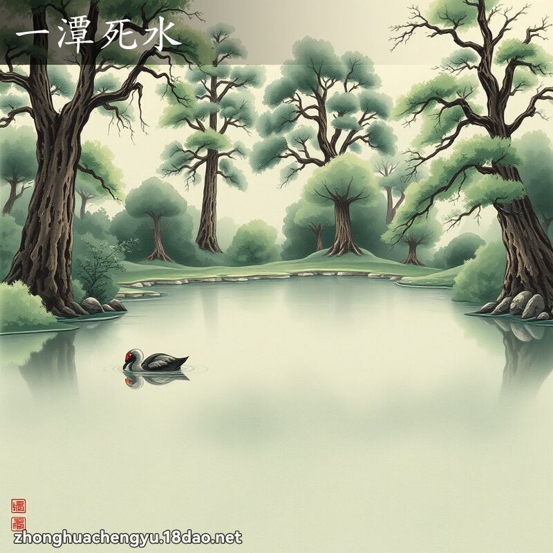 一潭死水 - 中華成語配圖