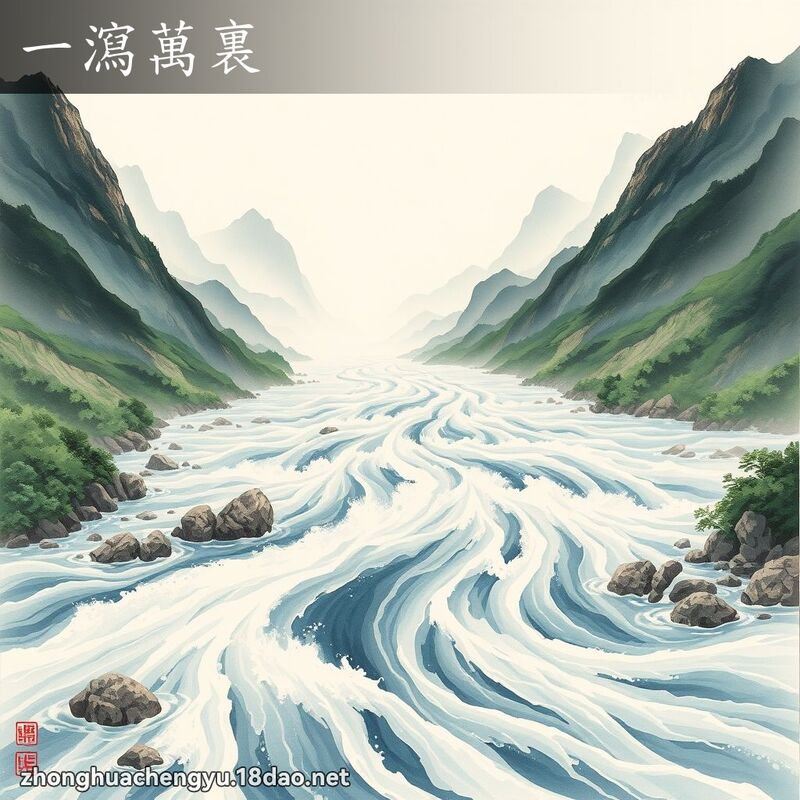 一瀉萬裏 - 中華成語配圖