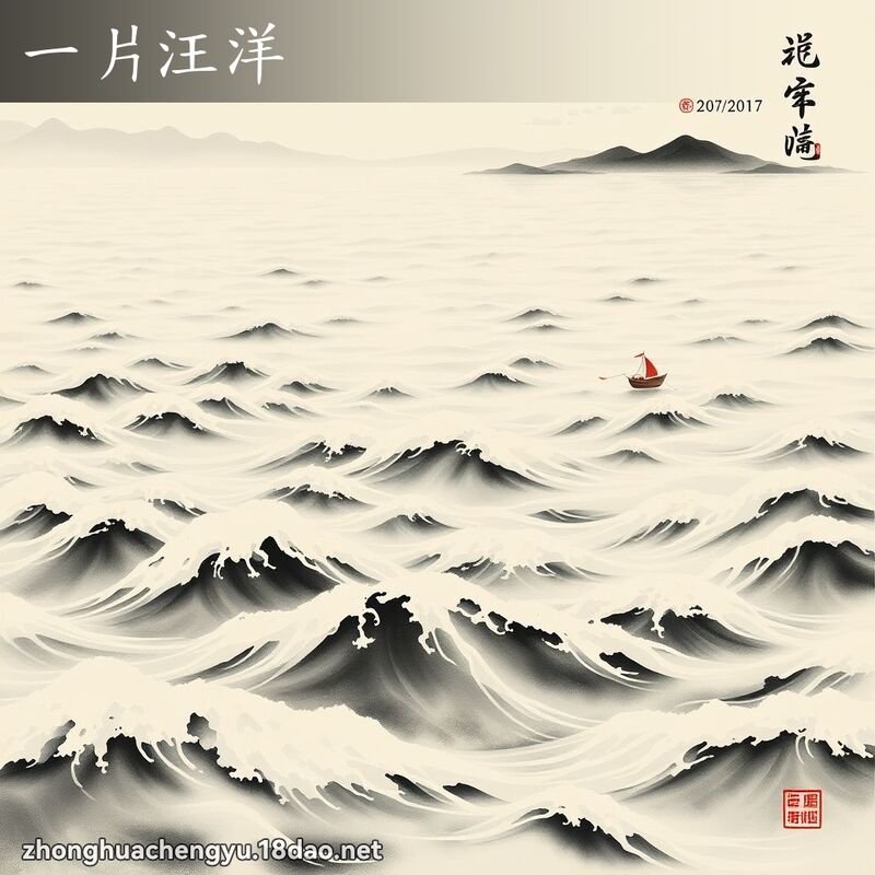 一片汪洋 - 中華成語配圖