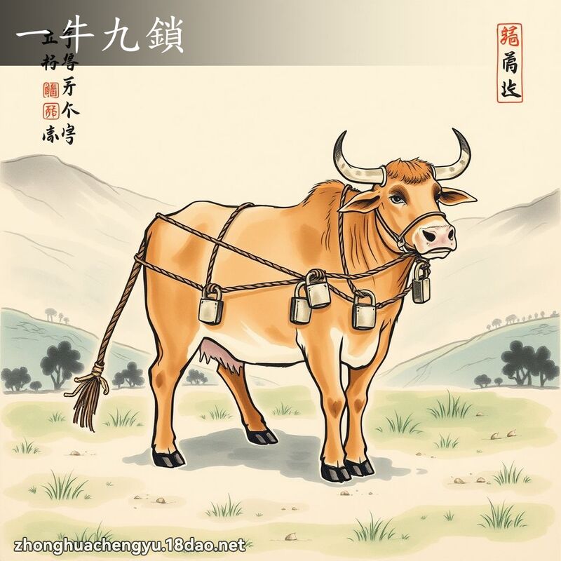 一牛九鎖 - 中華成語配圖