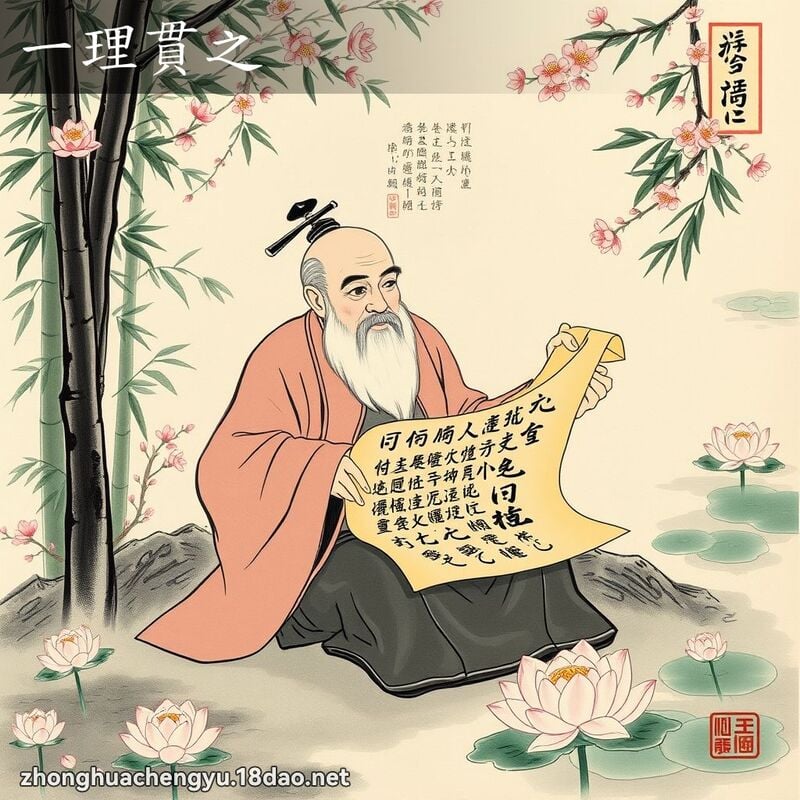 一理貫之 - 中華成語配圖