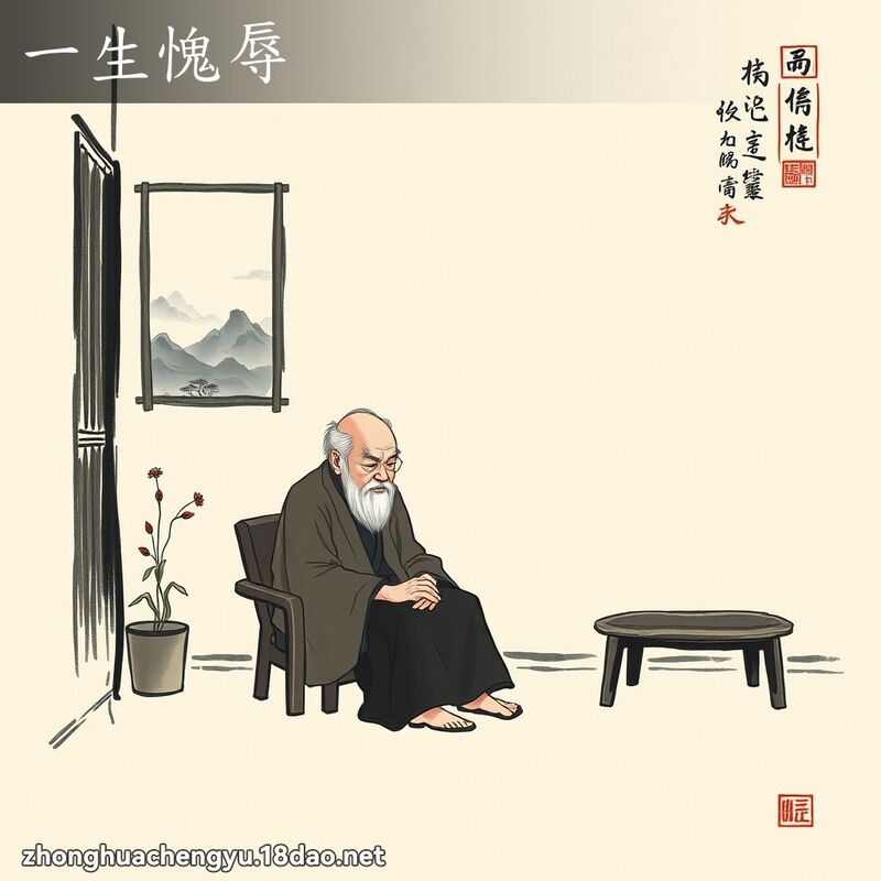 一生愧辱 - 中華成語配圖