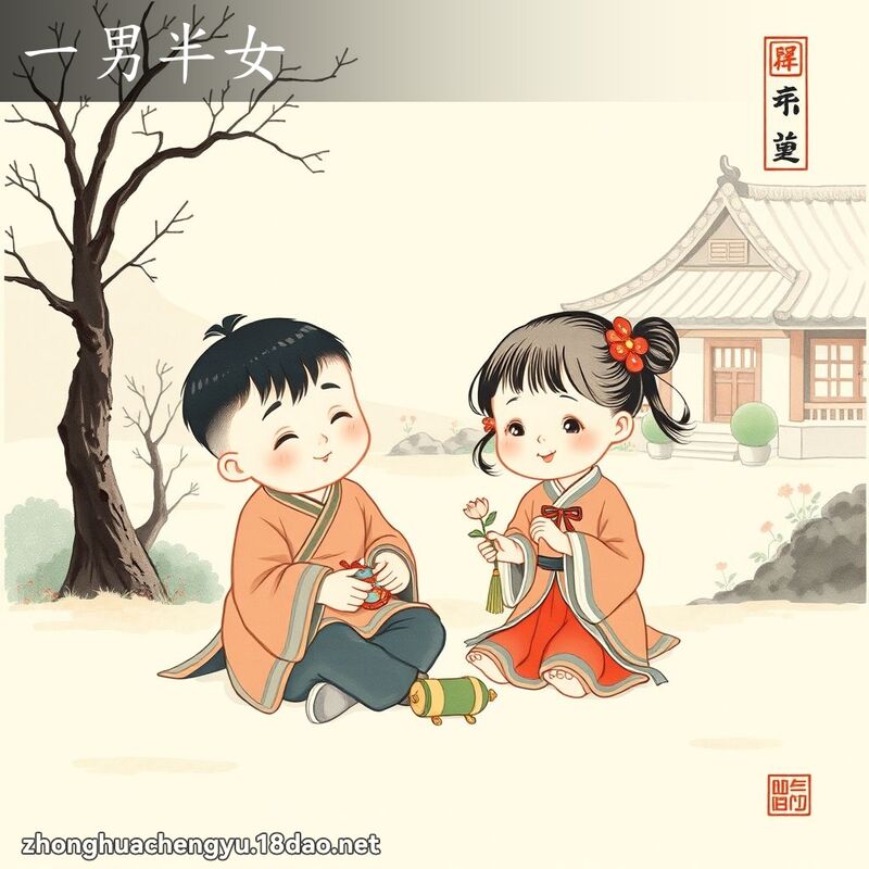 一男半女 - 中華成語配圖