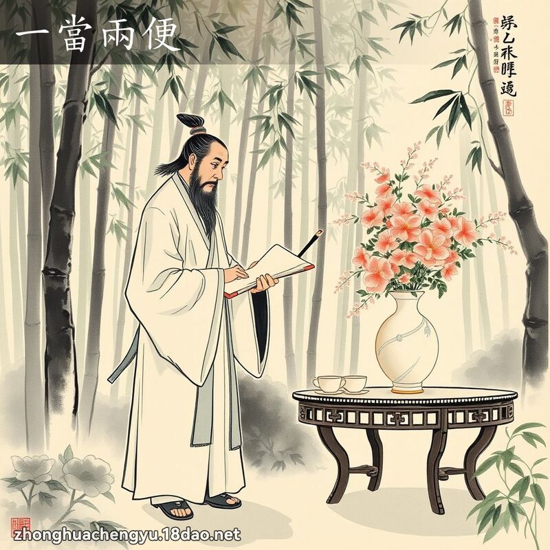 一當兩便 - 中華成語配圖