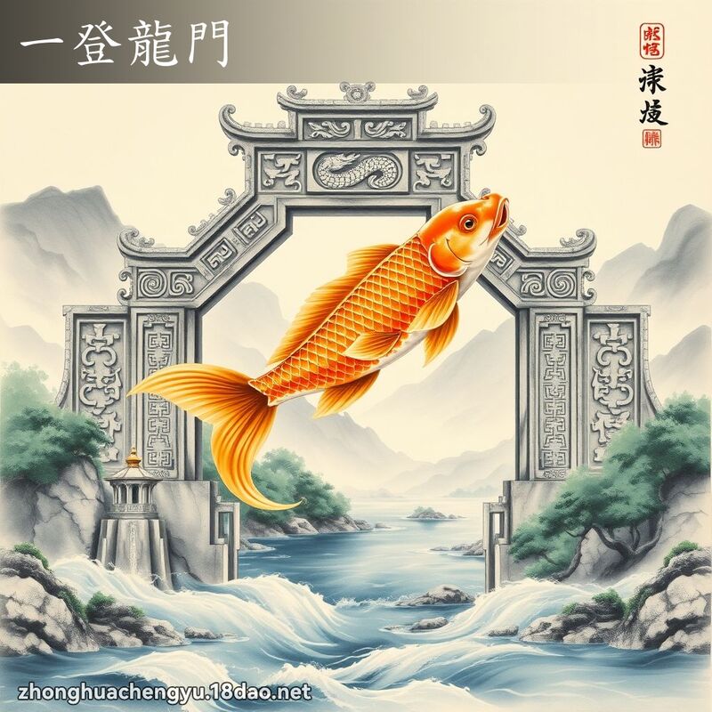 一登龍門 - 中華成語配圖