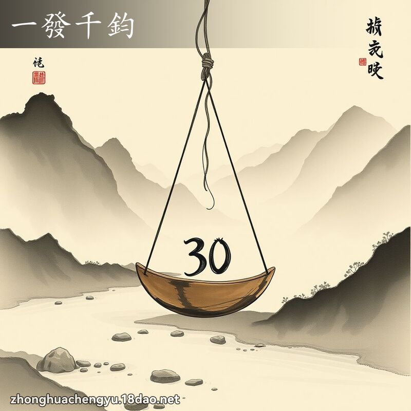一發千鈞 - 中華成語配圖