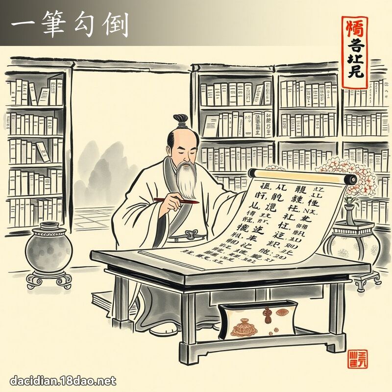 一笔勾倒 配图