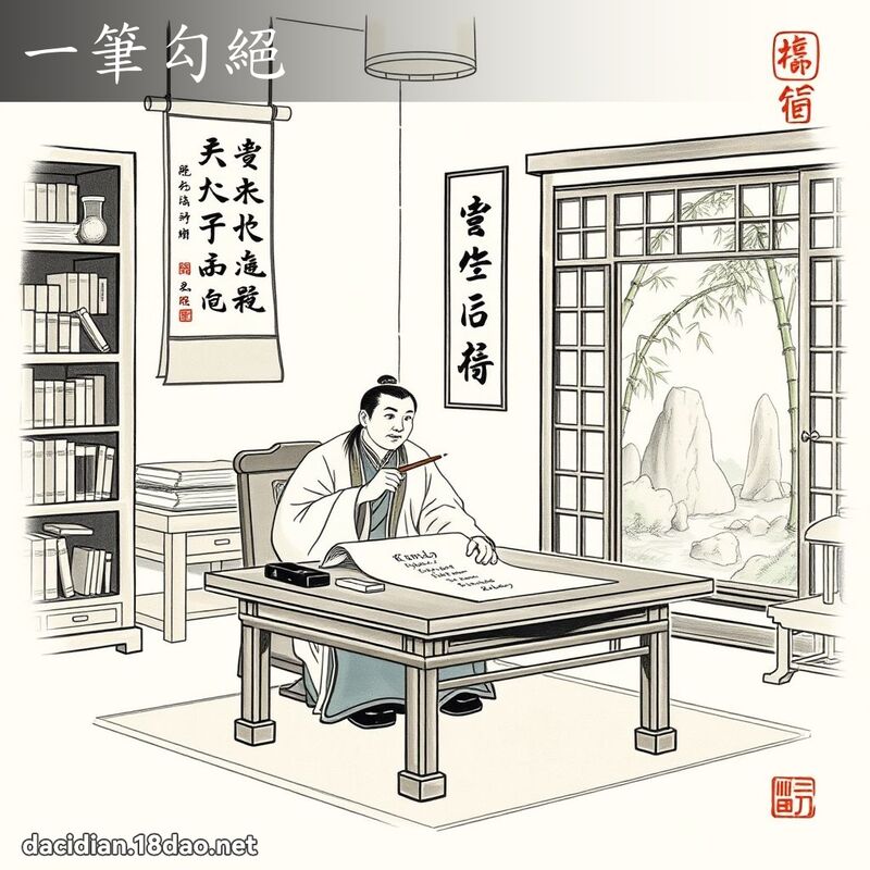 一笔勾绝 配图