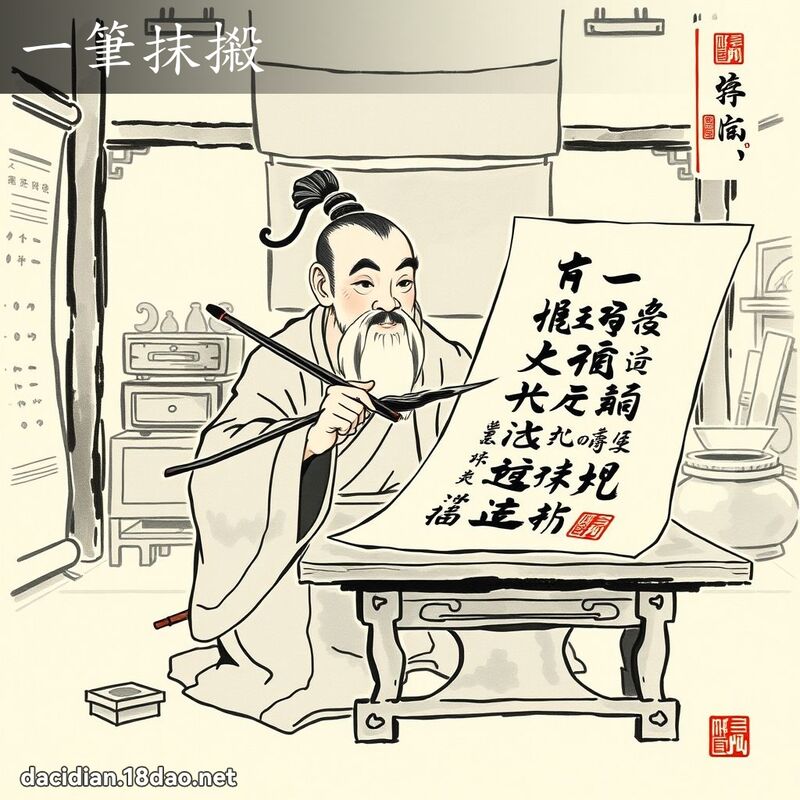 一笔抹摋 配图