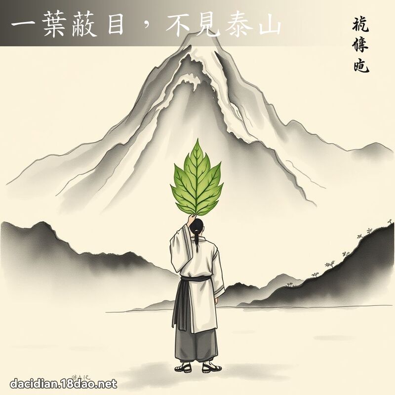 一叶蔽目,不见泰山 配图