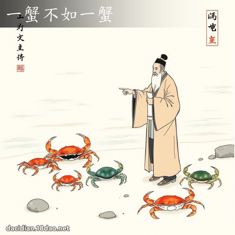 一蟹不如一蟹 - 中華成語配圖