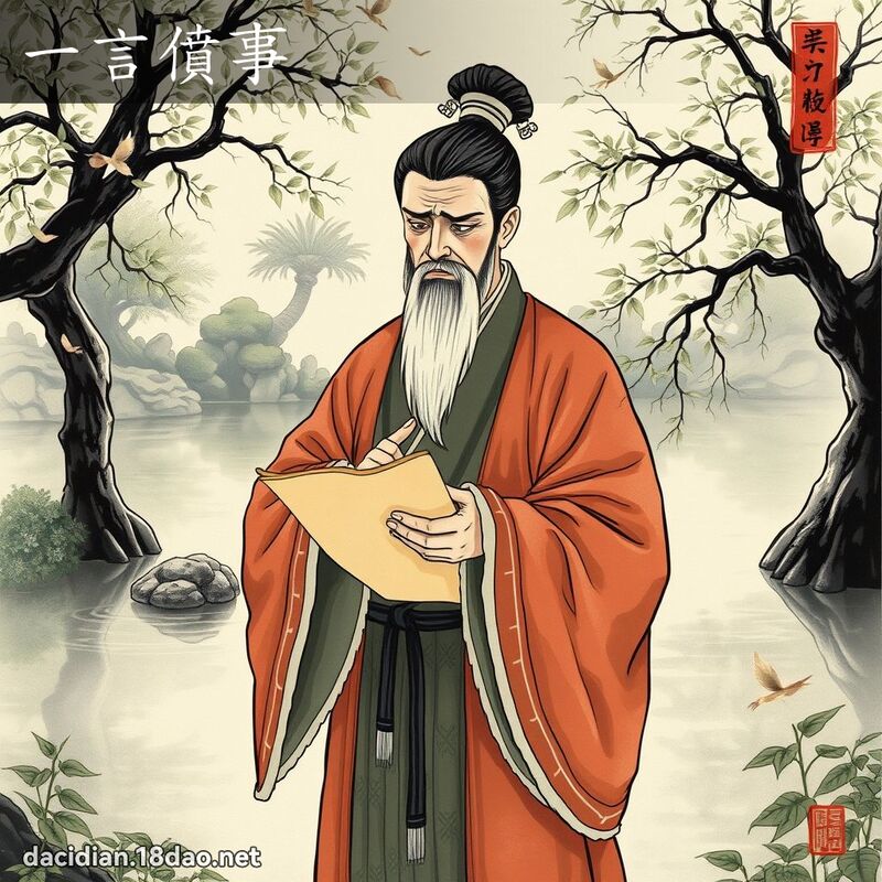 一言僨事 - 中華成語配圖
