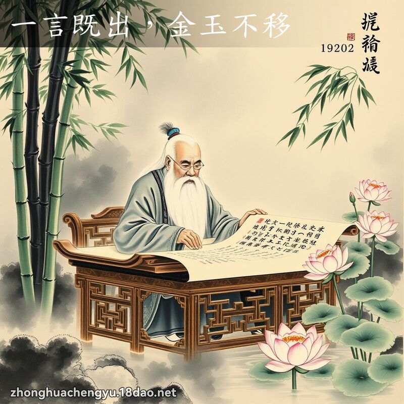 一言既出，金玉不移 - 中華成語配圖