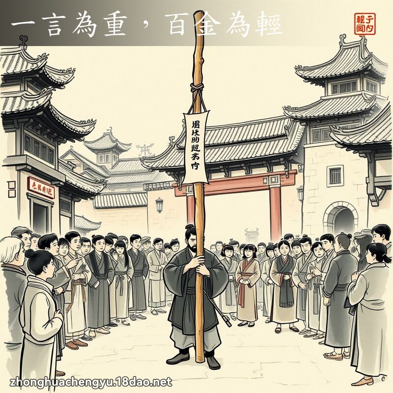 一言為重，百金為輕 - 中華成語配圖