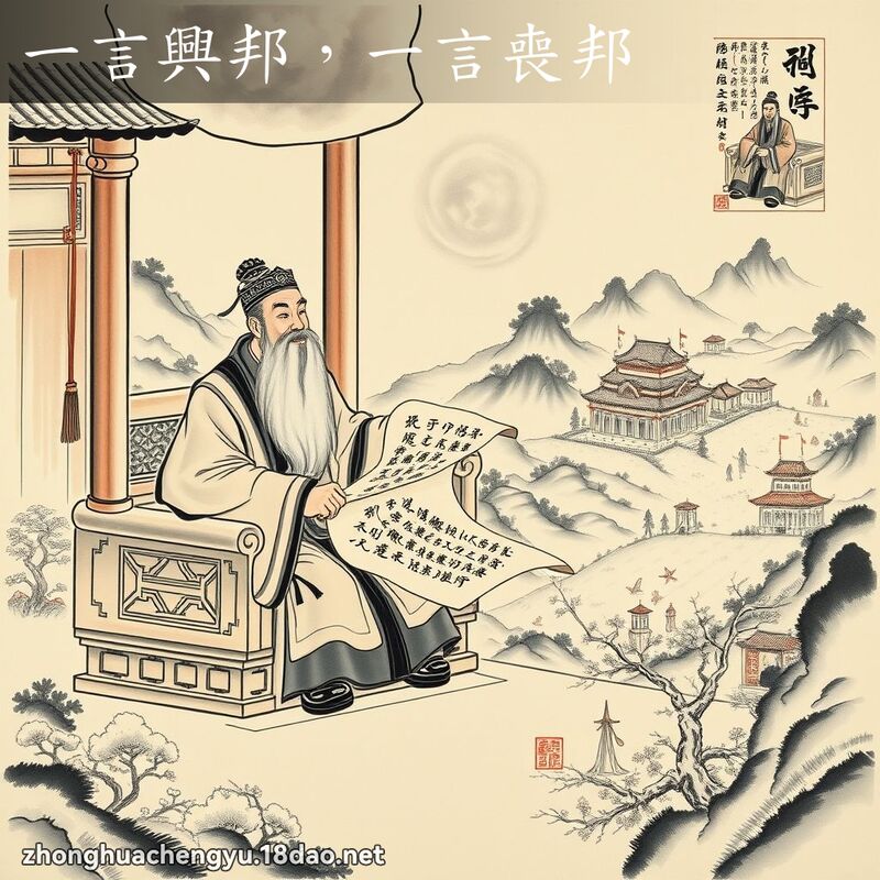一言興邦，一言喪邦 - 中華成語配圖