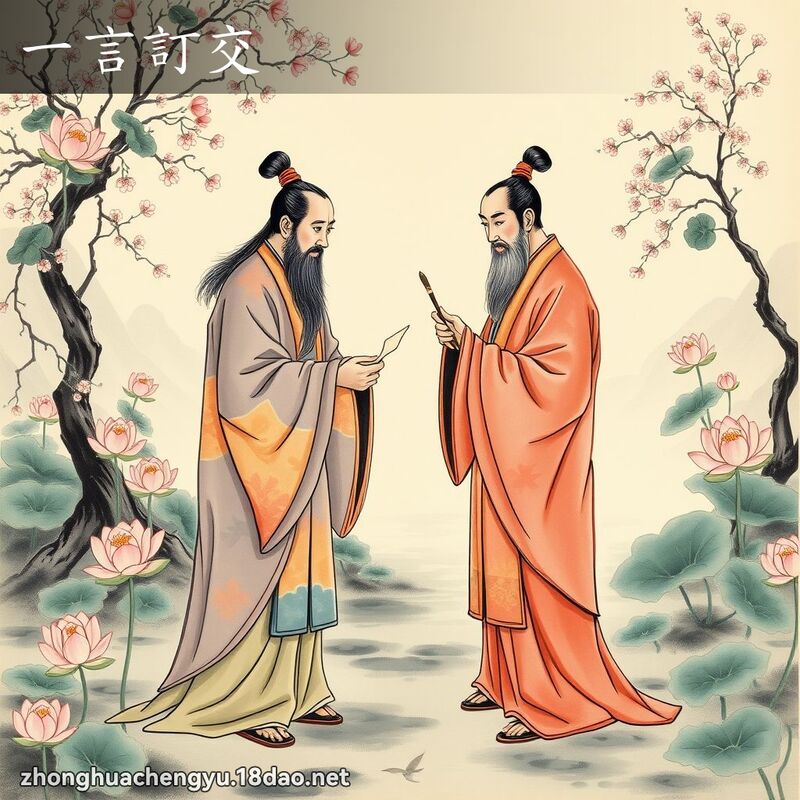 一言訂交 - 中華成語配圖