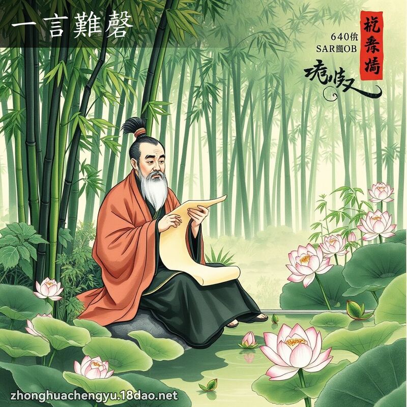 一言難磬 - 中華成語配圖