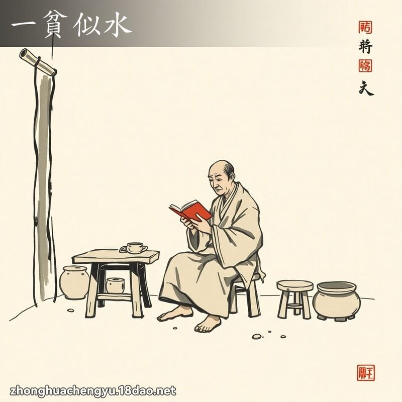 一貧似水 - 中華成語配圖
