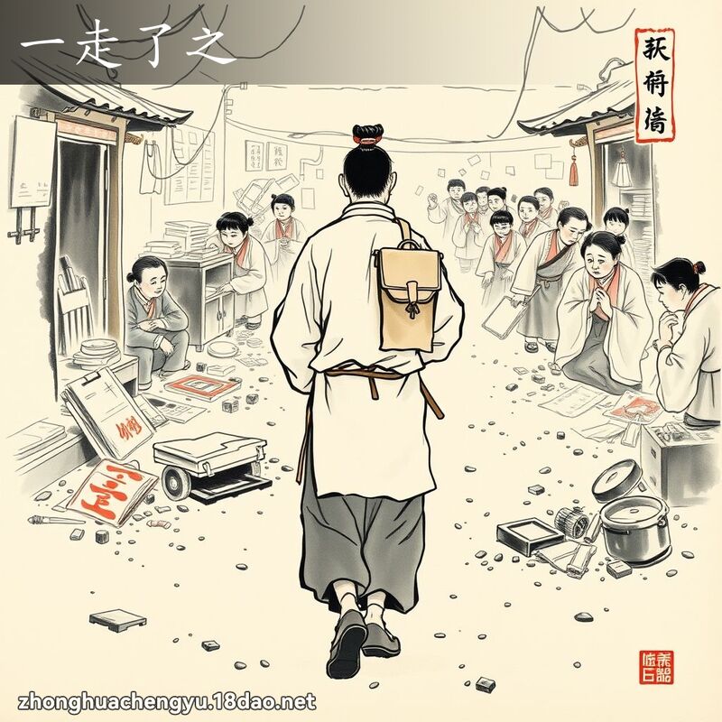 一走了之 - 中華成語配圖